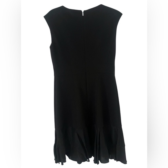 REBECCA TAYLOR Stacy Fit-&-Flare Flounce Black Dress. size 6 women’s work or fun - Picture 9 of 11